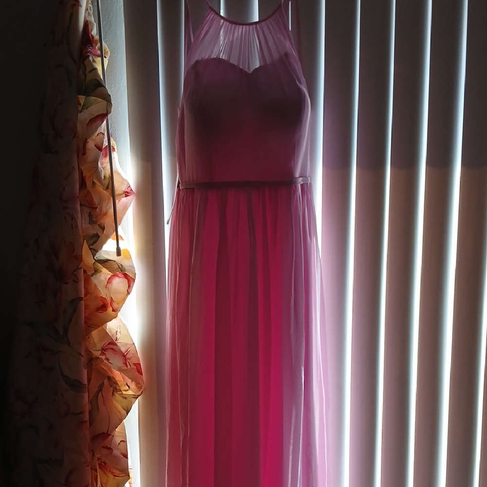 Azazie Elegant Pink Maxi Dress Chiffon